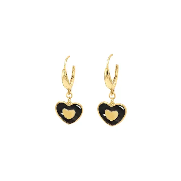 Gold Earrings in Heart Shape