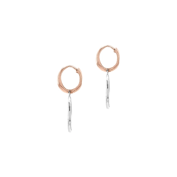 Pendant Earrings with Zircones in Gold