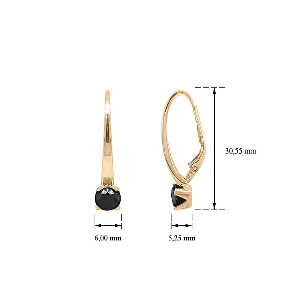 Gold Earrings with Zircons