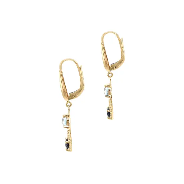 Gold Vicasi Earrings with Coloured Stones