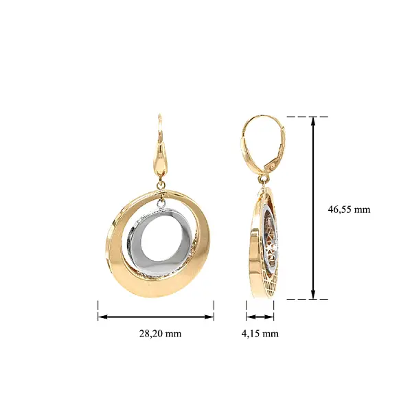 Gold Combination dangle earrings