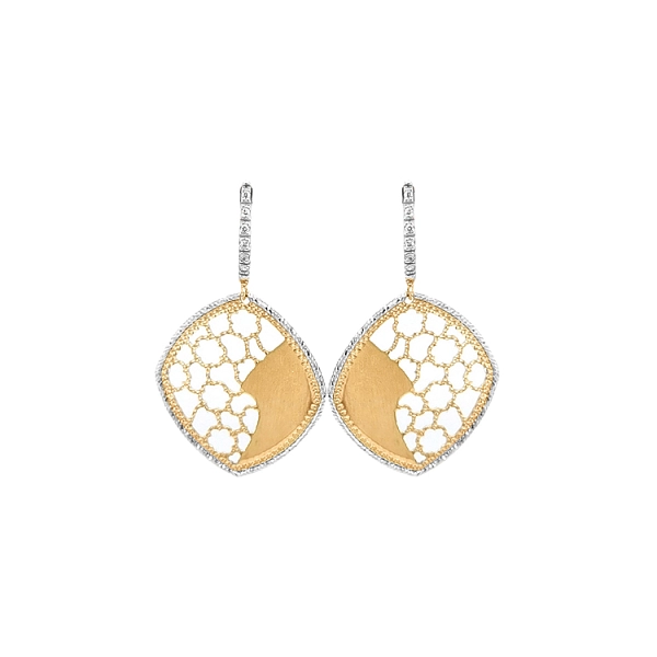 Gold dangle earrings Zircones