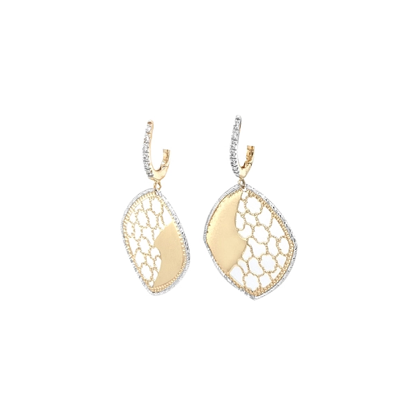 Gold dangle earrings Zircones