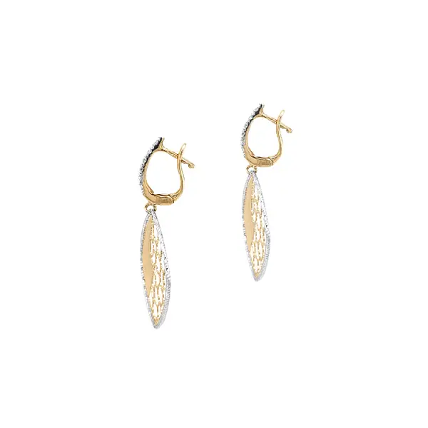 Gold dangle earrings Zircones