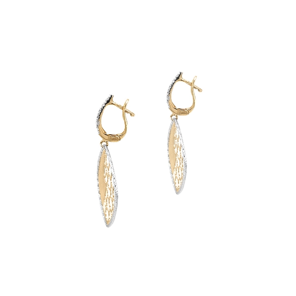 Gold dangle earrings Zircones