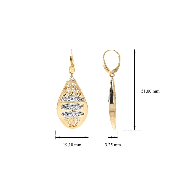 Gold Mixed Gold Earrings