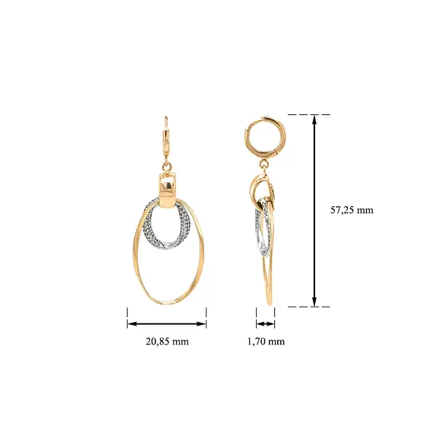 Gold Combination dangle earrings