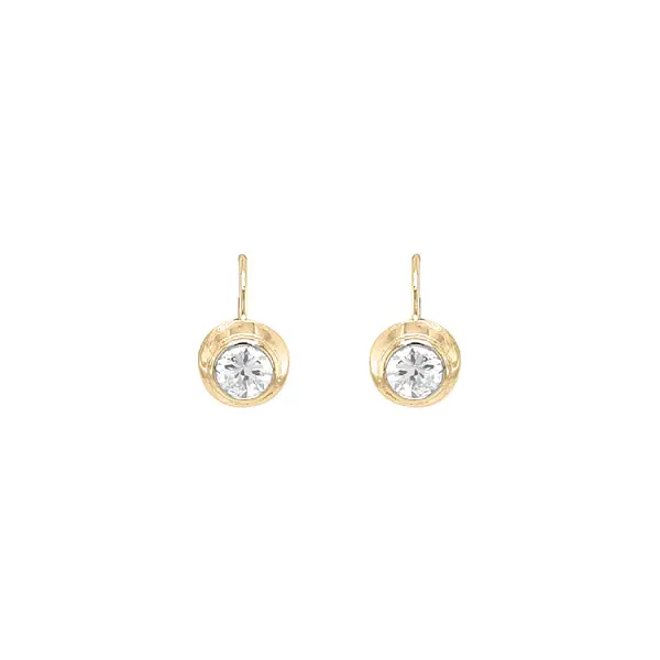 Gold Earrings with Zircons