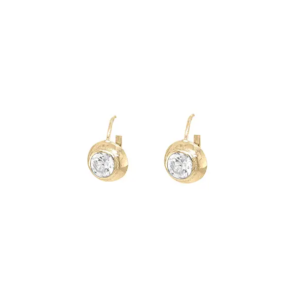 Gold Earrings with Zircons