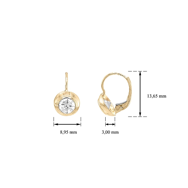 Gold Earrings with Zircons