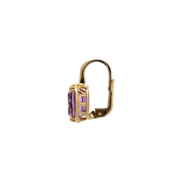 Gold Earrings with Amethyst