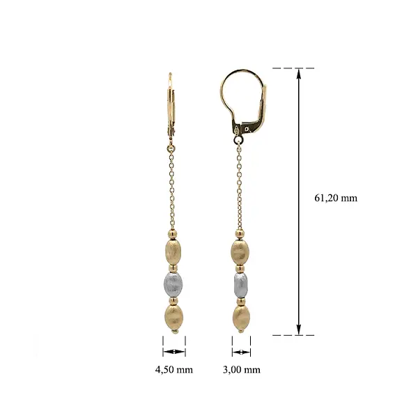 Gold Combination dangle earrings