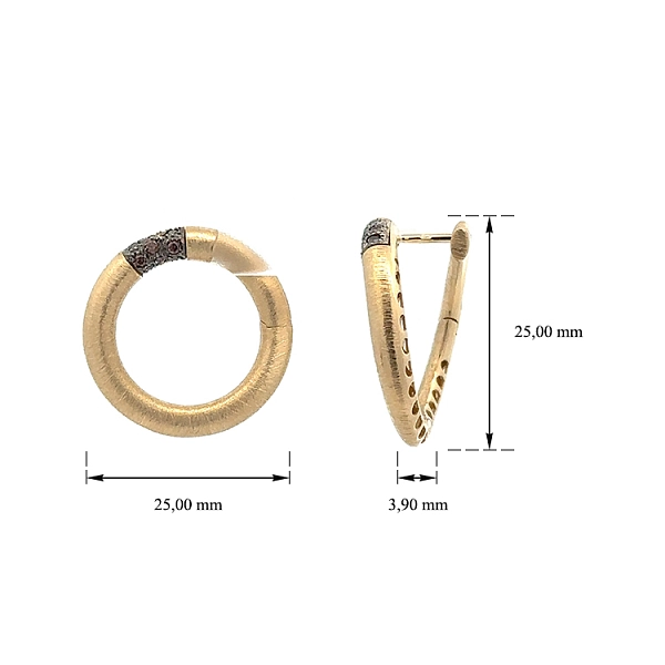 Gold Earrings with Black Stones