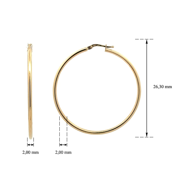 Gold Round Earrings