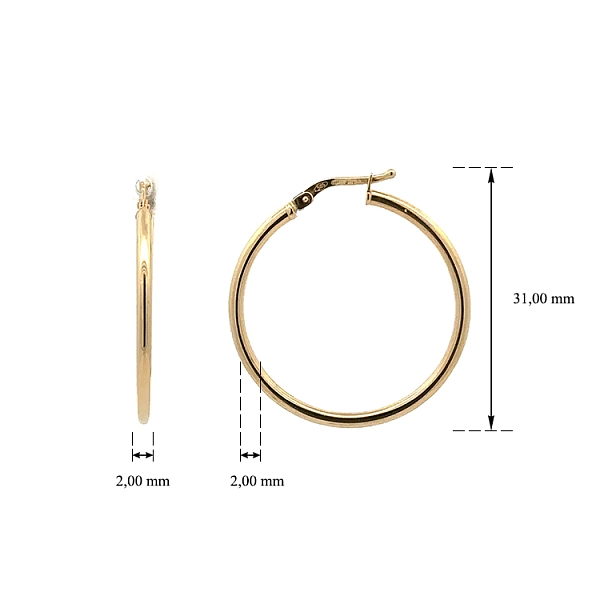 Gold Round Earrings