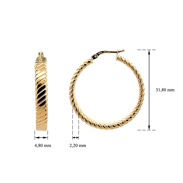 Gold Round Earrings