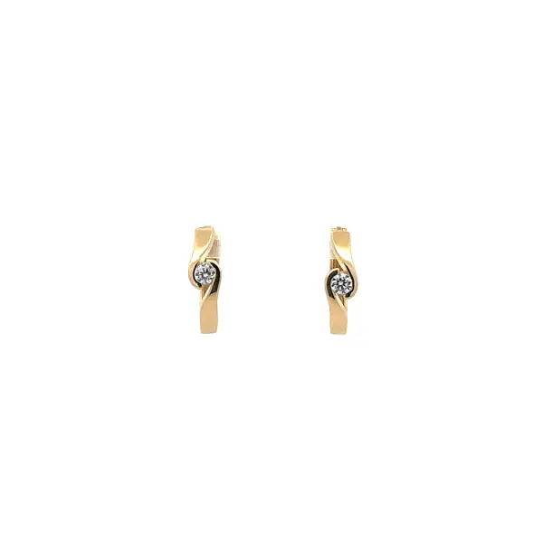 Gold Circular Earrings with Zircons