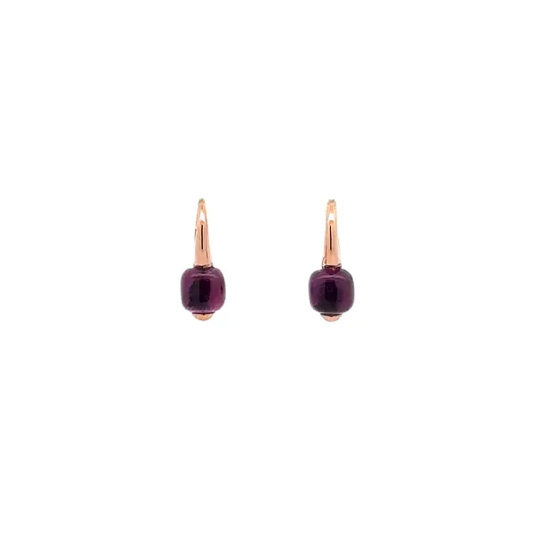 Elegant rose gold earrings with amethyst