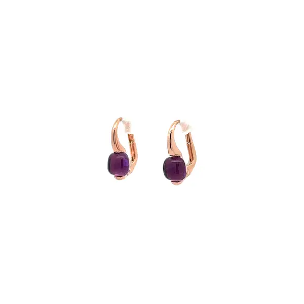 Elegant rose gold earrings with amethyst
