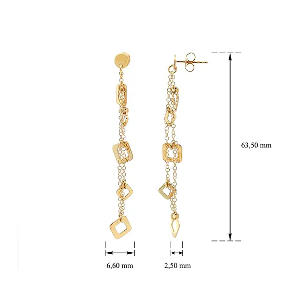 Gold dangle earrings