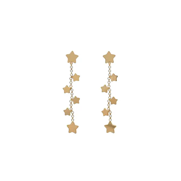 Gold Hanging Earrings Stars