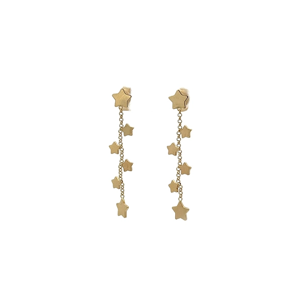Gold Hanging Earrings Stars