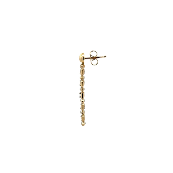 Gold dangle earrings with Zircons