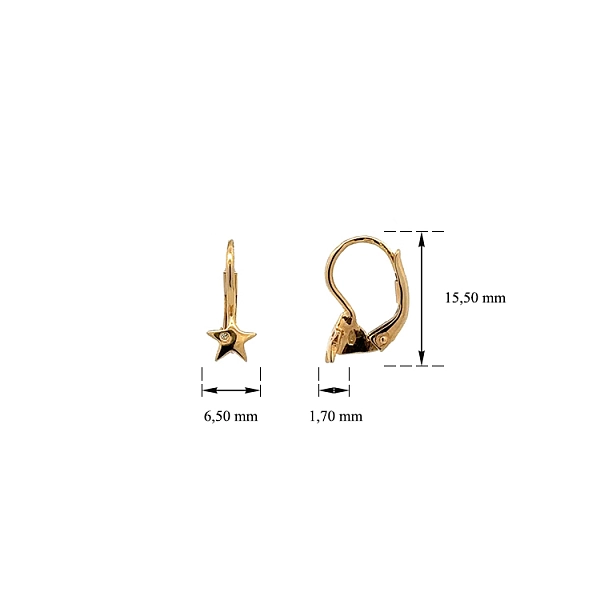 Gold Baby Earrings Stars