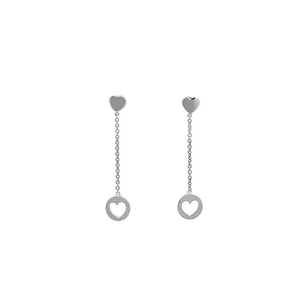 Gold Hanging Earrings Hearts