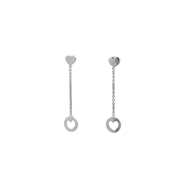 Gold Hanging Earrings Hearts