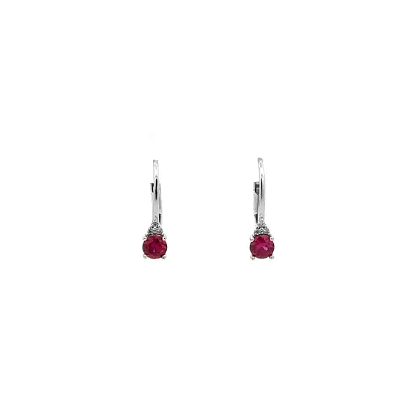 Elegant gold earrings with rubies