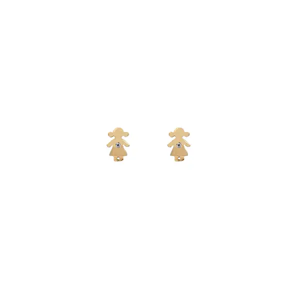 Gold Pecky Earrings with Zircones