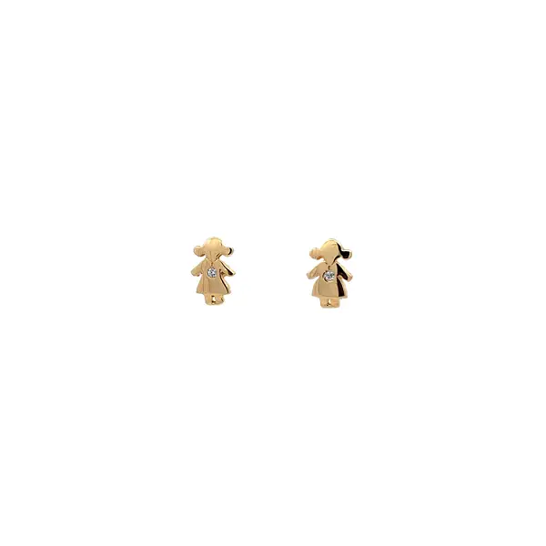 Gold Pecky Earrings with Zircones