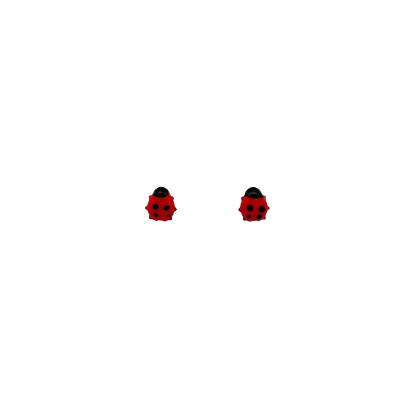 Gold Peck Earrings Ladybug