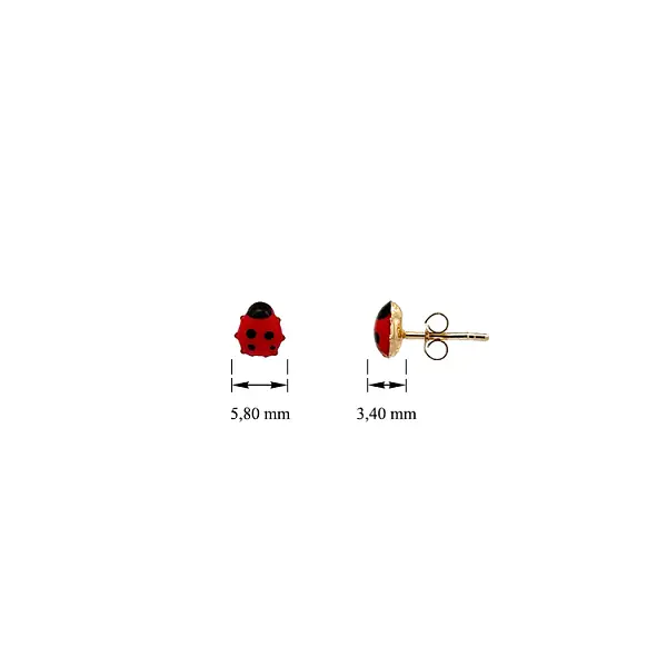 Gold Peck Earrings Ladybug