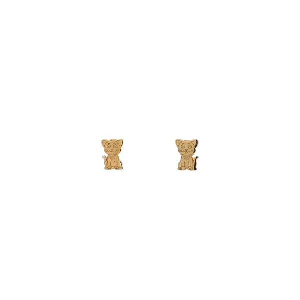 Gold Peck Earrings Cat