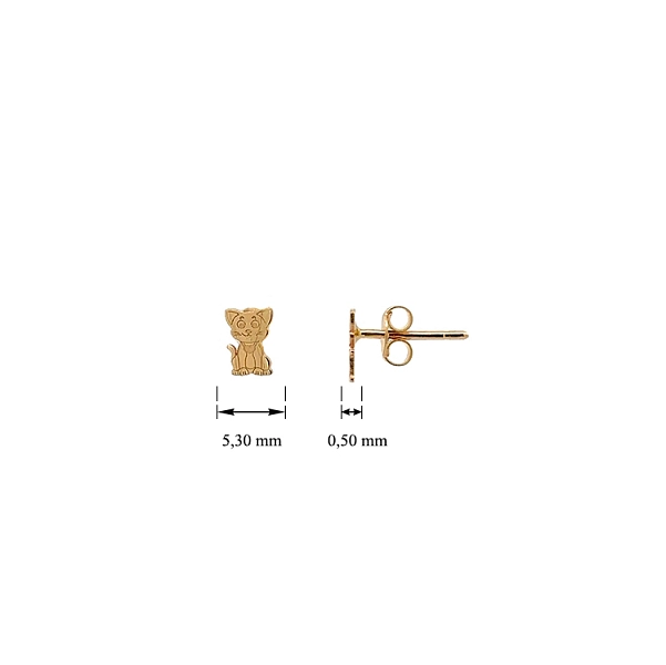 Gold Peck Earrings Cat