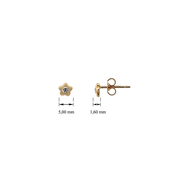 Gold Pecky Earrings with Zircones