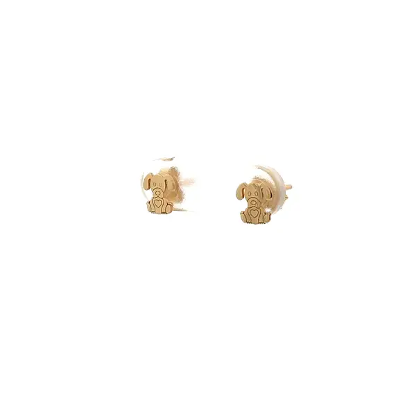 Gold Peck Earrings Dog