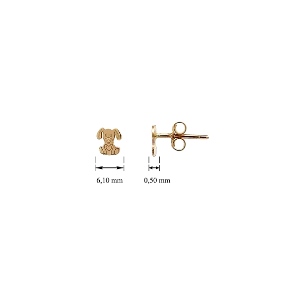 Gold Peck Earrings Dog