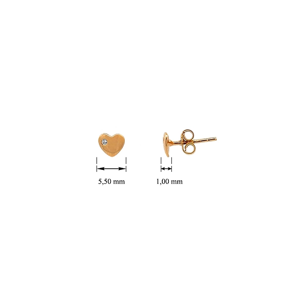 Gold Pecky Earrings Hearts