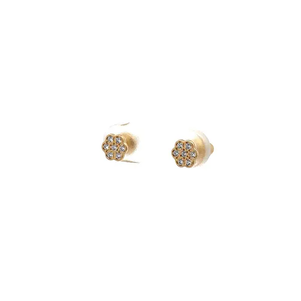 Gold Pecky Earrings with Zircones