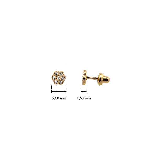 Gold Pecky Earrings with Zircones