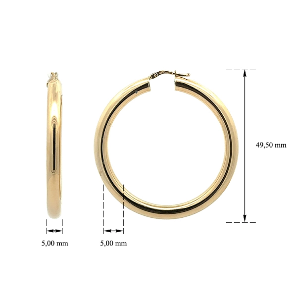 Gold Round Earrings
