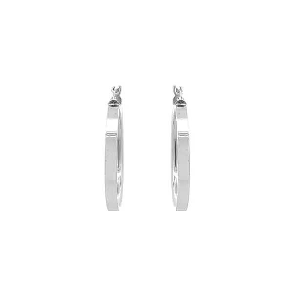 White Gold Round Earrings