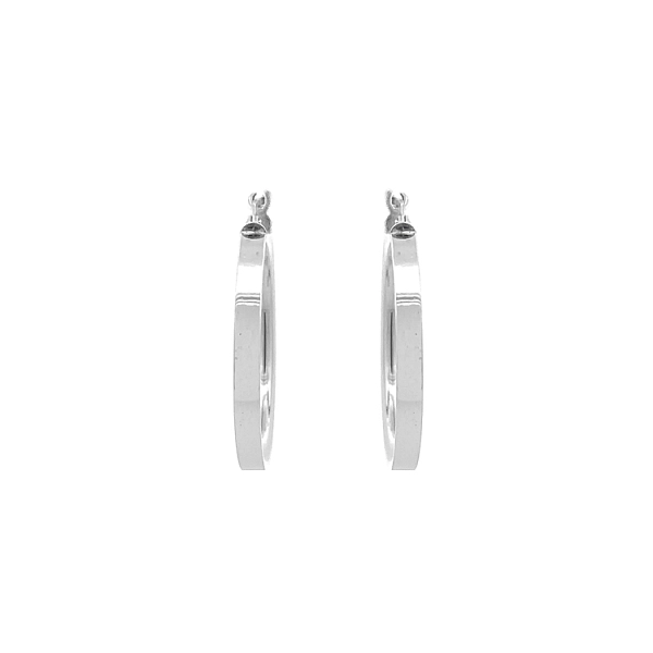 White Gold Round Earrings