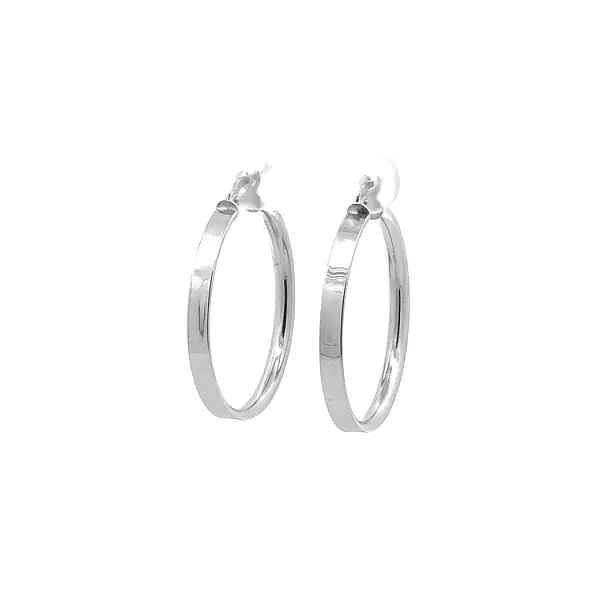White Gold Round Earrings