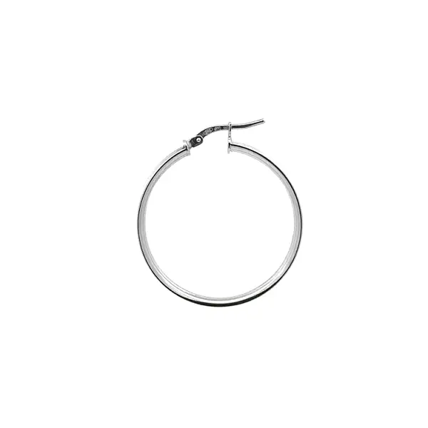 White Gold Round Earrings