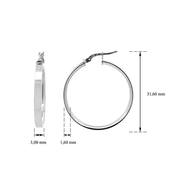 White Gold Round Earrings