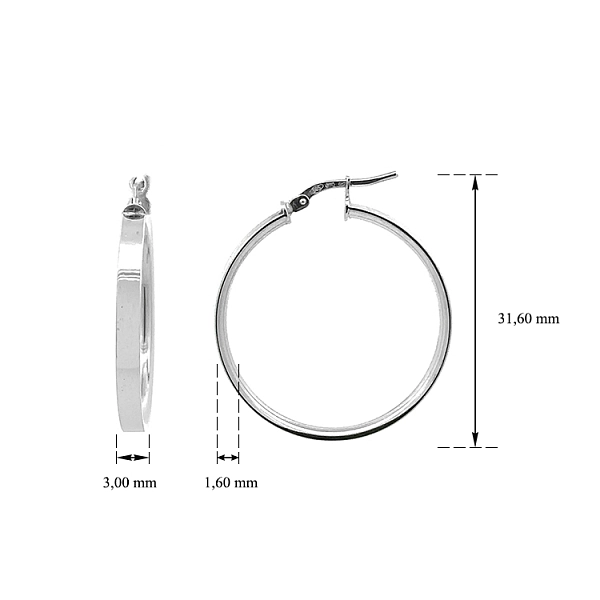 White Gold Round Earrings